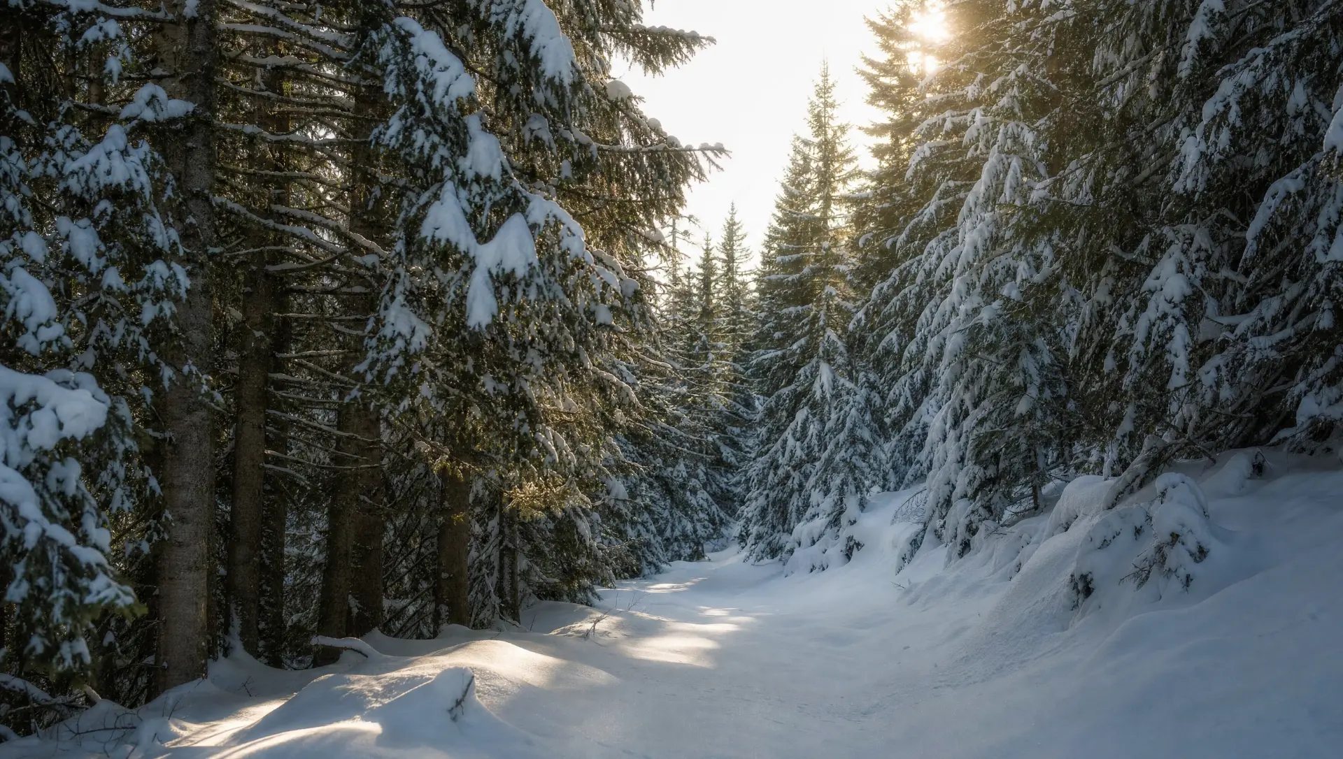 Forêt enneigée de la vallée de Chamonix